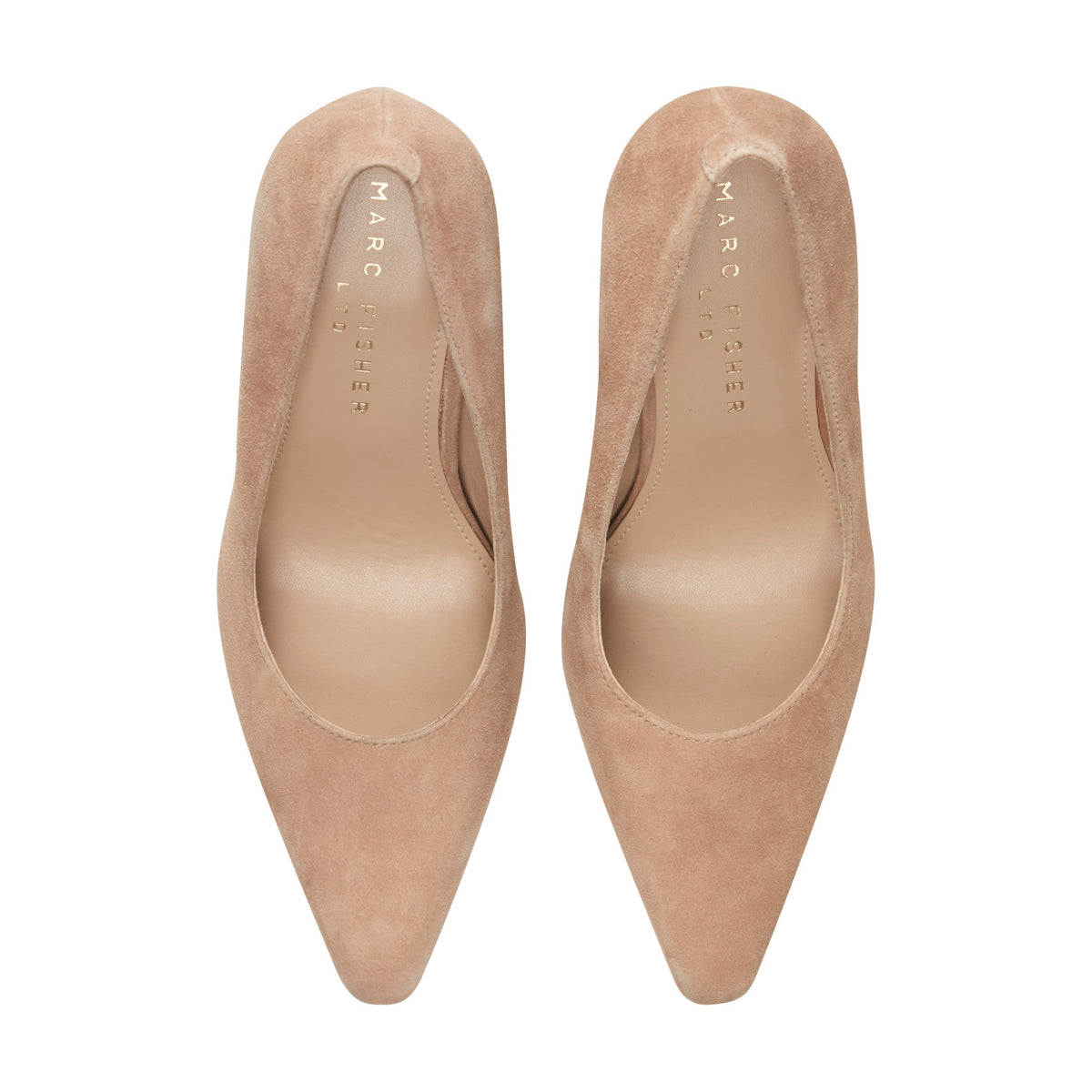 Minny Leather Block Heel Pump - Medium Natural Suede | Marc Fisher