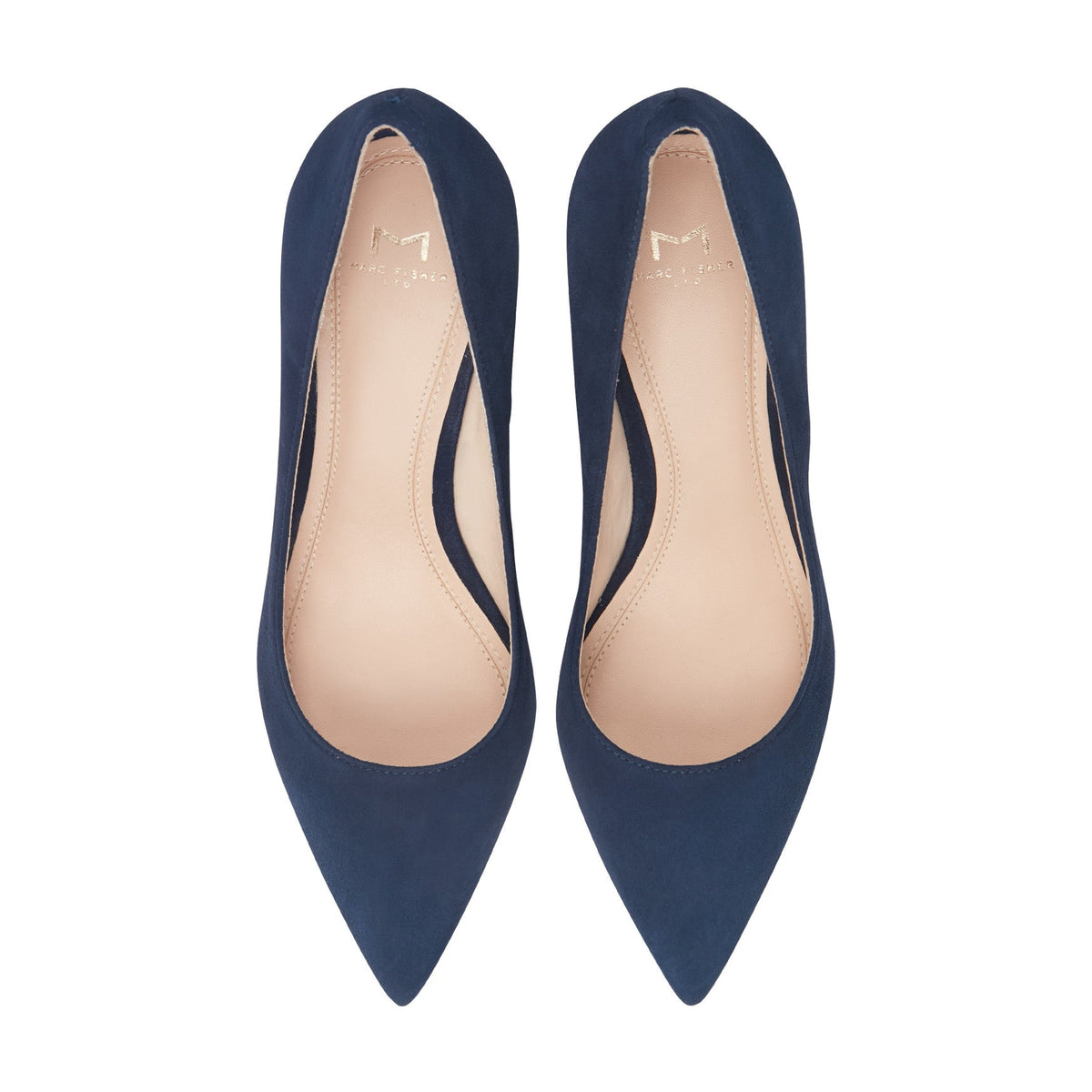 Zala Block Heel Pointy Toe Pump - NAVY SUEDE | Marc Fisher