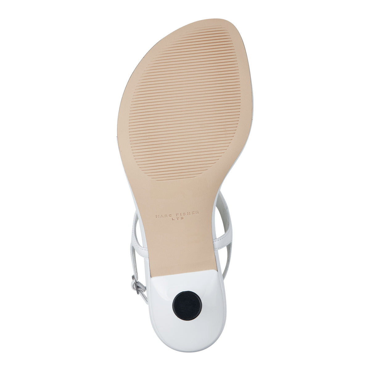 Pelysa Leather Heeled Thong Sandal - White Patent Leather | Marc Fisher