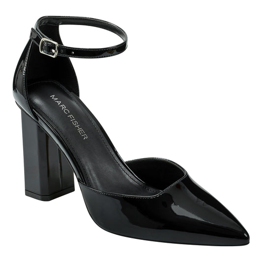 Demeter Ankle Strap Pump - Black Patent | Marc Fisher