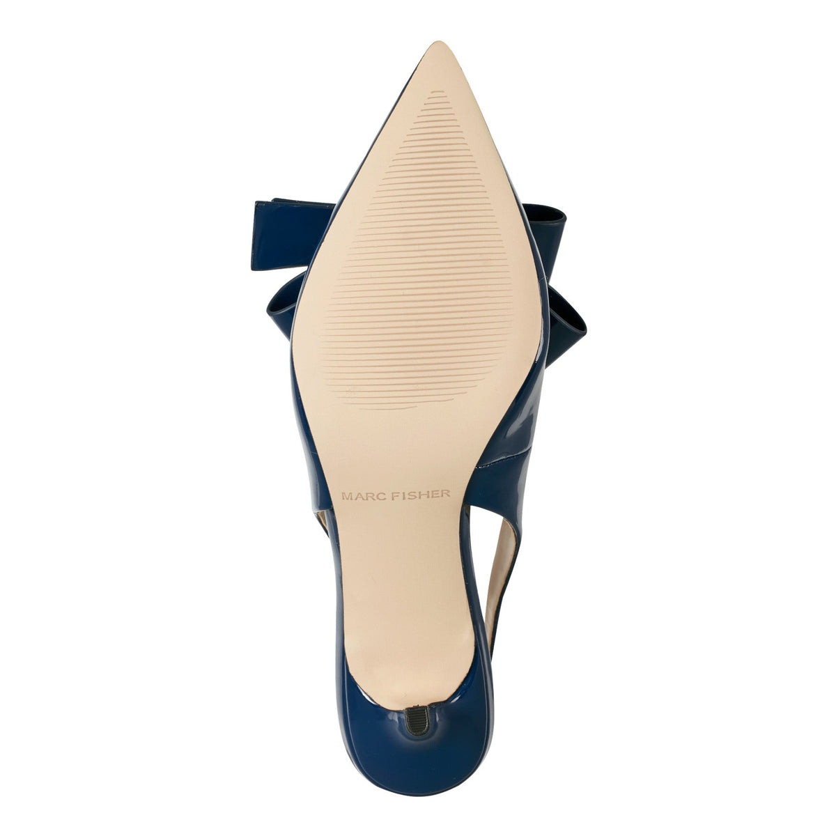 Allon Bow Slingback Pump - Navy Patent | Marc Fisher