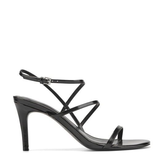 Denzi Strappy Leather Sandal - Black Leather | Marc Fisher