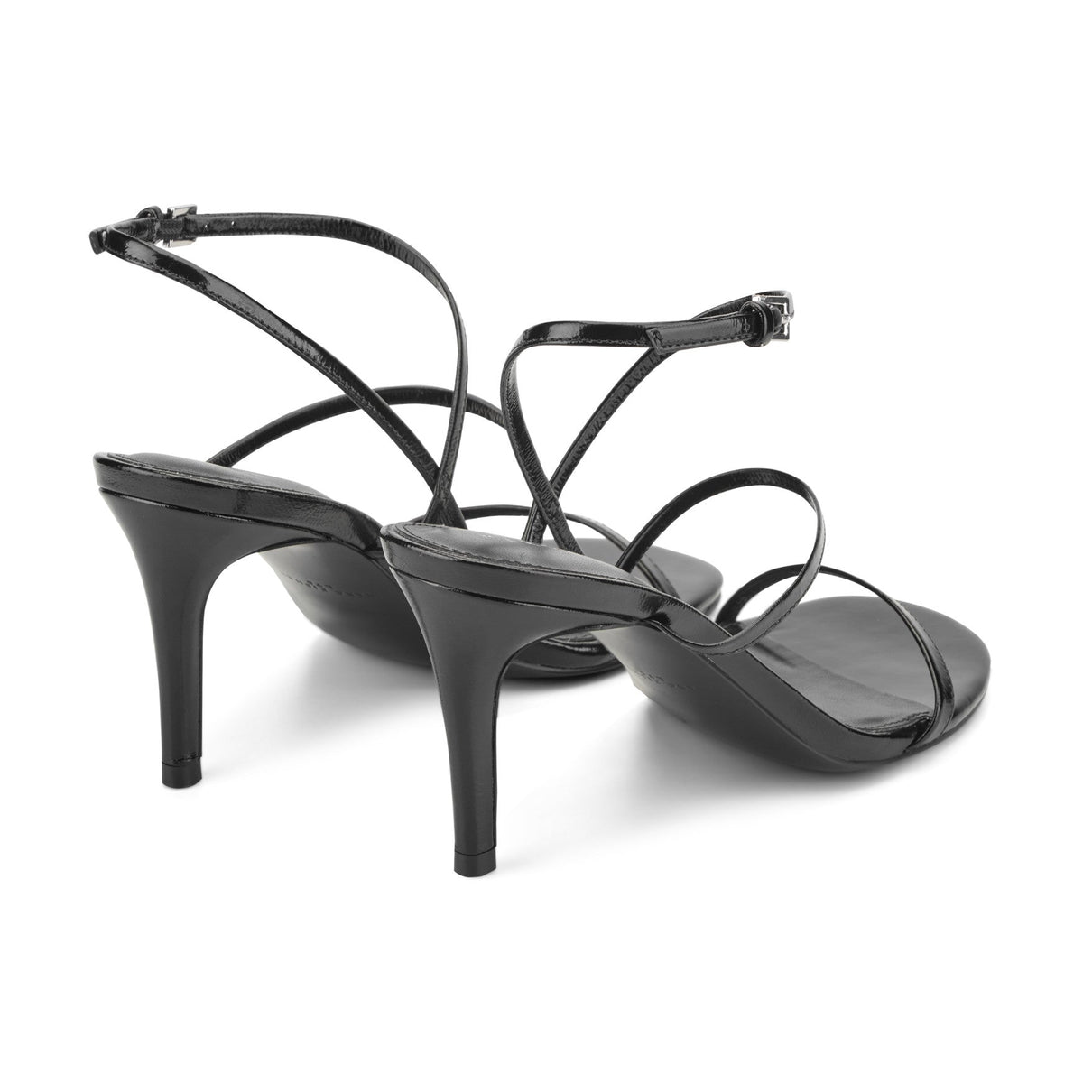 Denzi Strappy Leather Sandal - Black Leather | Marc Fisher