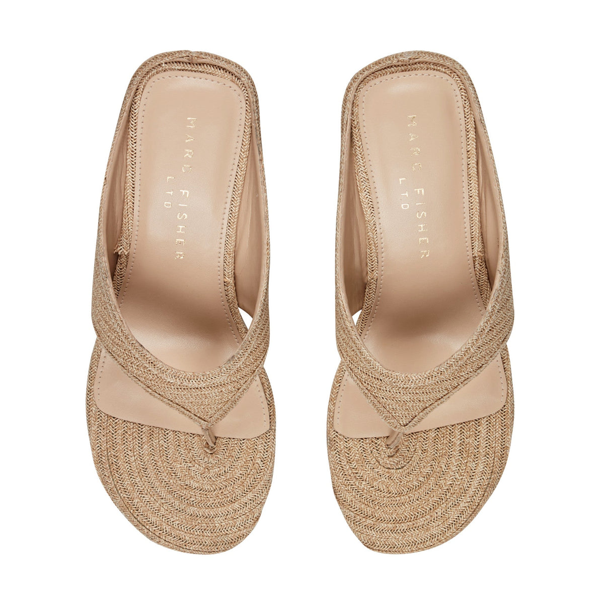 Udena Wedge Thong Sandal - Natural Raffia | Marc Fisher