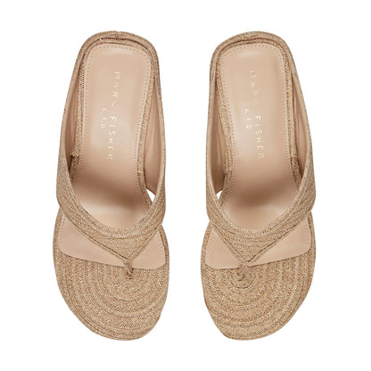 Udena Wedge Thong Sandal - Natural Raffia | Marc Fisher