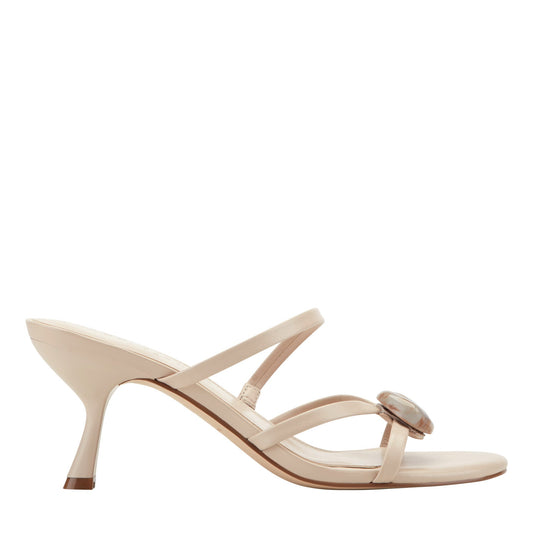 Natesa Leather Embellished Sandal - Light Natural Leather | Marc Fisher