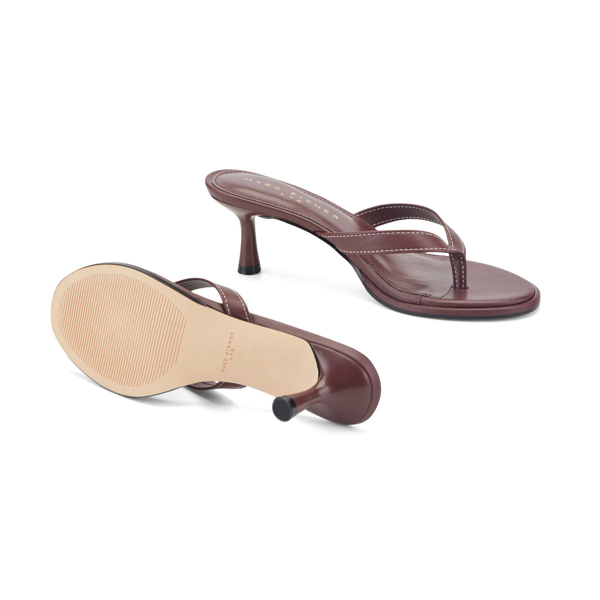 Antonia Leather Thong Sandal - Merlot Leather | Marc Fisher