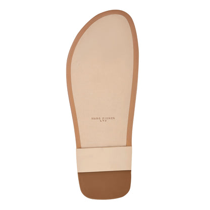 Gynnie Flat Leather Sandal - Natural Leather Embossed Croco | Marc Fisher