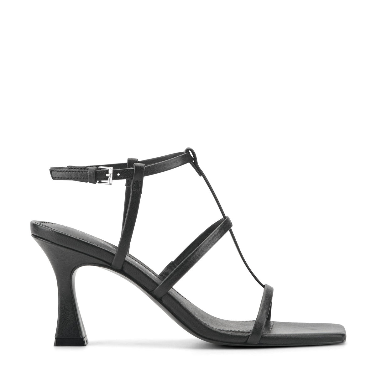 Dennie Strappy Leather Dress Sandal - Black Leather | Marc Fisher