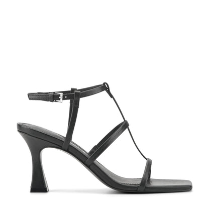Dennie Strappy Leather Dress Sandal - Black Leather | Marc Fisher