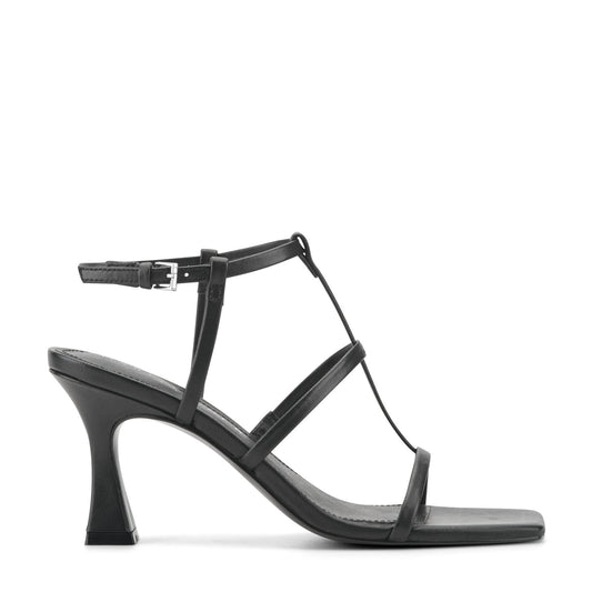 Dennie Strappy Leather Dress Sandal - Black Leather | Marc Fisher