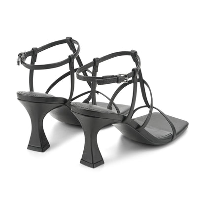 Dennie Strappy Leather Dress Sandal - Black Leather | Marc Fisher
