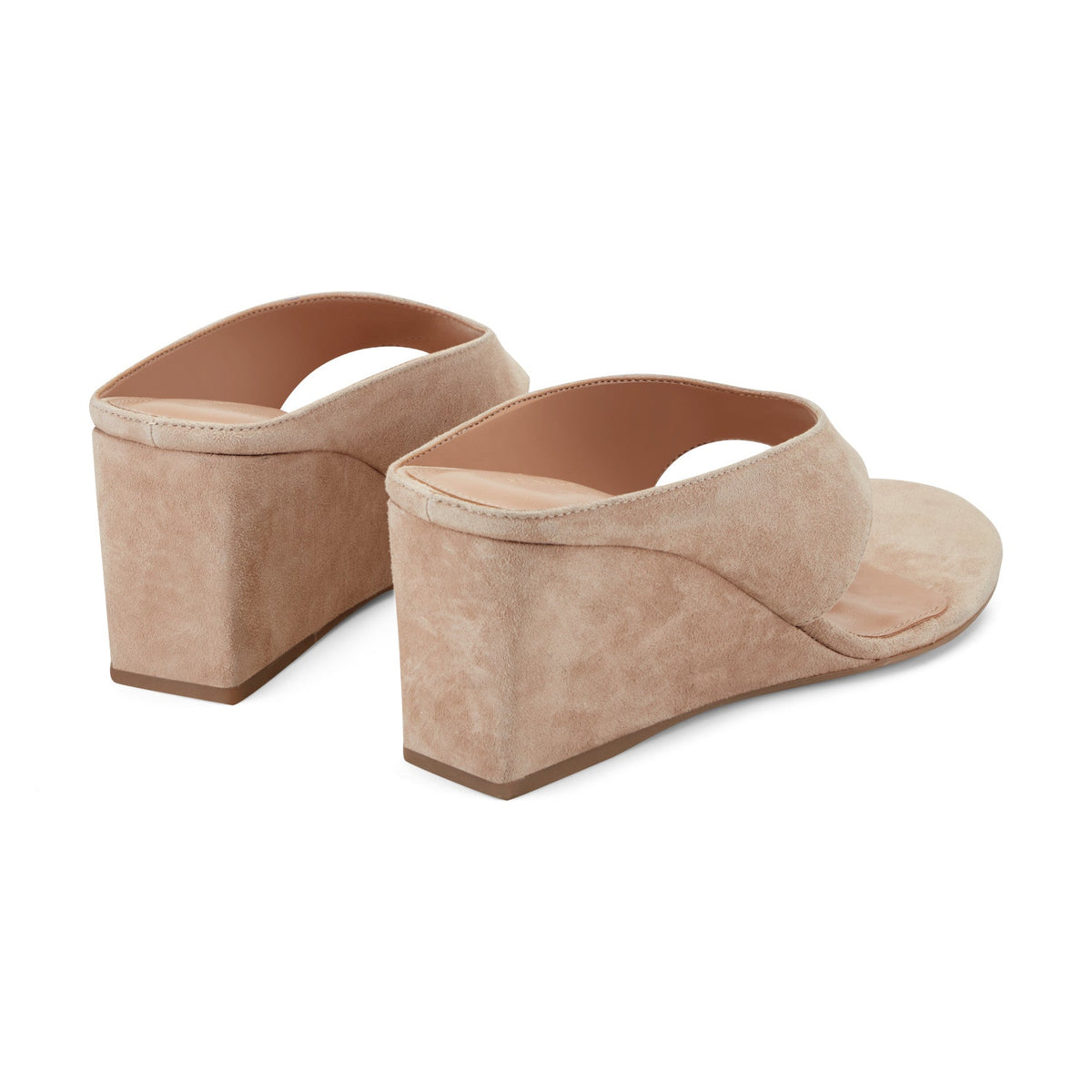 Udena Wedge Thong Sandal - Light Tan Suede | Marc Fisher