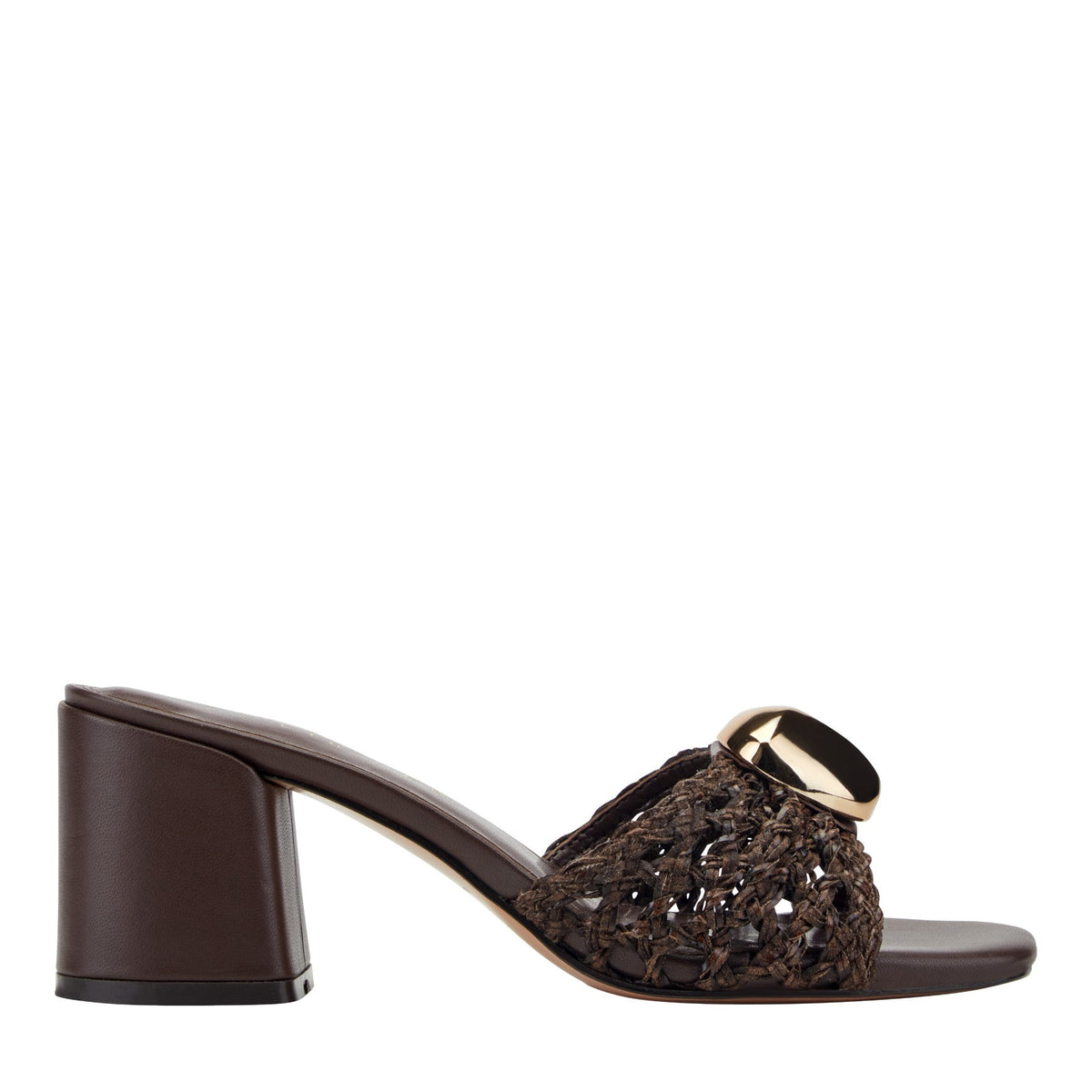 Farrel Woven Mule Sandal - Dark Brown | Marc Fisher