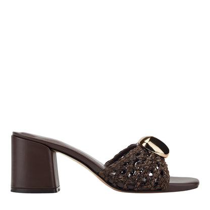 Farrel Woven Mule Sandal - Dark Brown | Marc Fisher