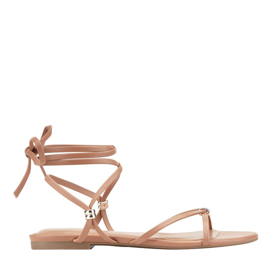 Este Ankle Wrap Leather Sandal - Natural Leather | Marc Fisher