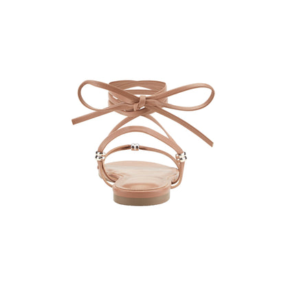 Este Ankle Wrap Leather Sandal - Natural Leather | Marc Fisher