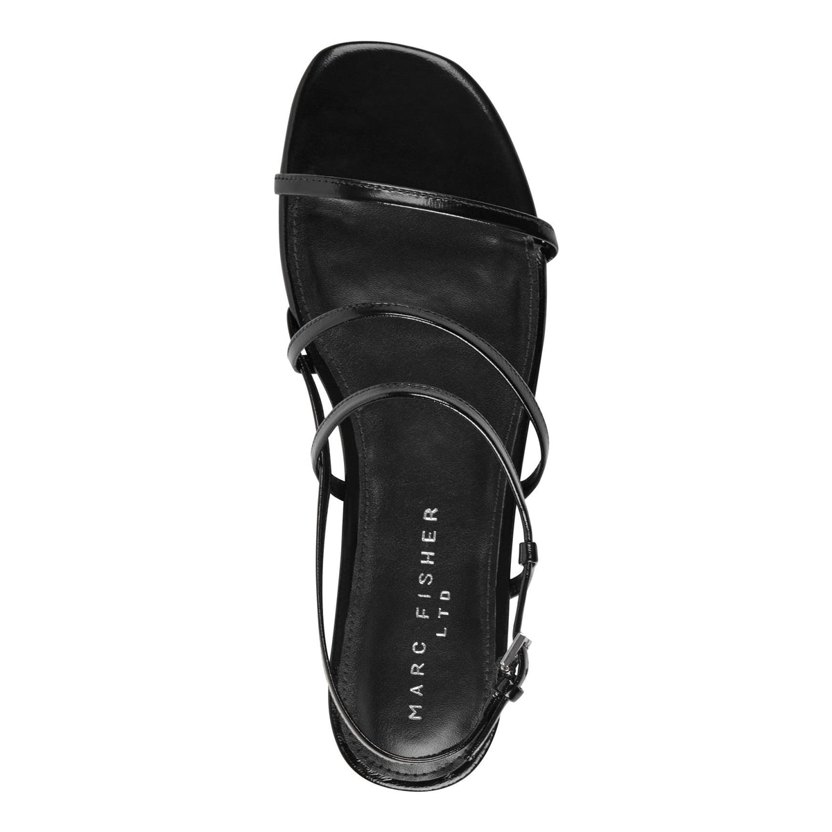 Elysha Leather Flat Sandal - Black Leather | Marc Fisher
