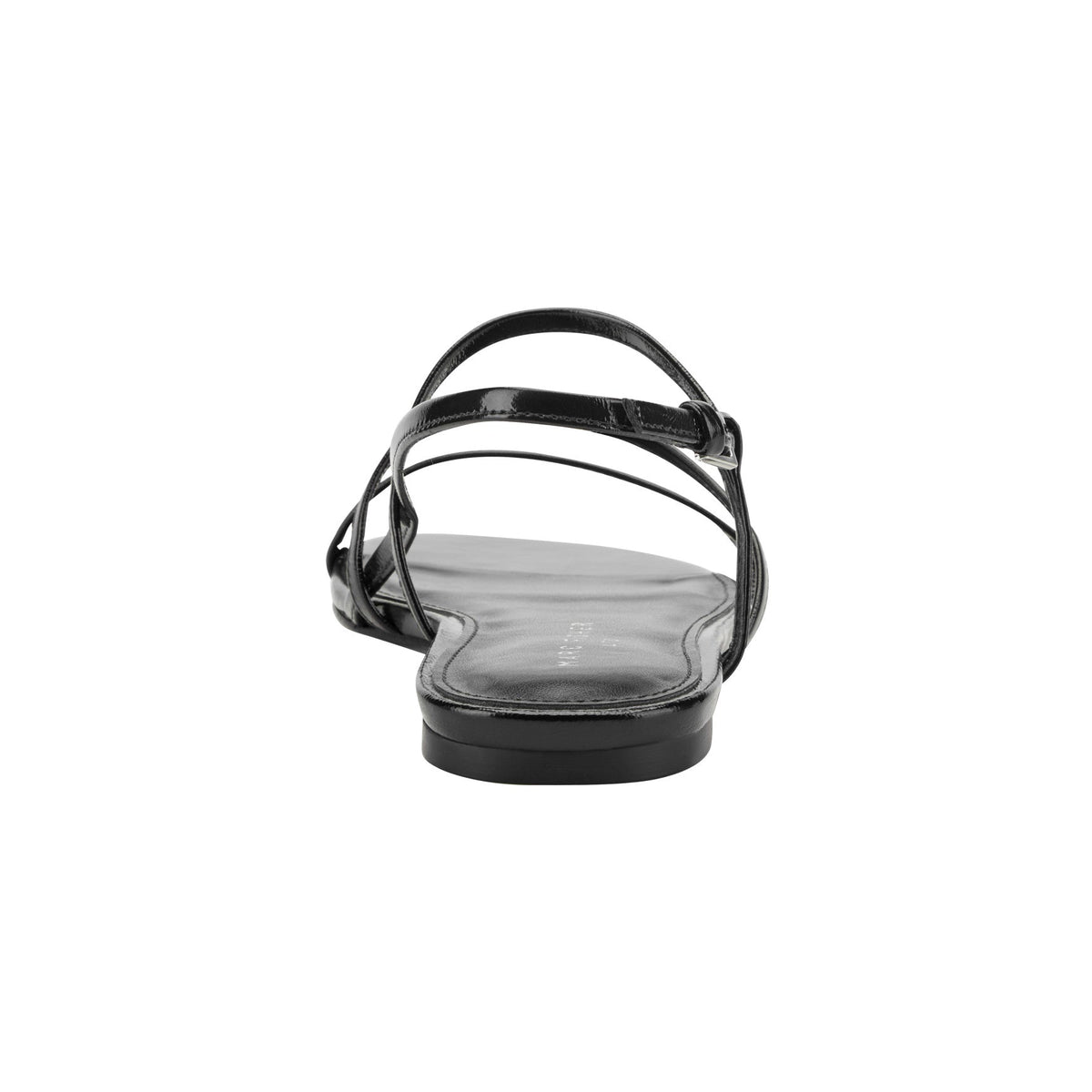 Elysha Leather Flat Sandal - Black Leather | Marc Fisher