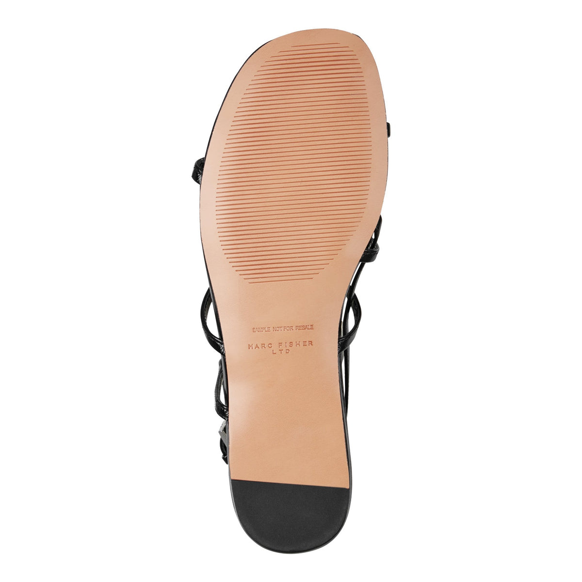 Elysha Leather Flat Sandal - Black Leather | Marc Fisher