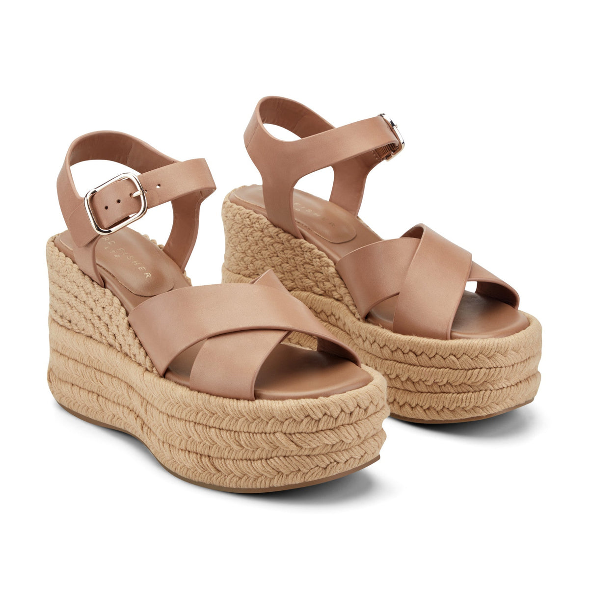 Pasion Espadrille Wedge Sandal - Brown Leather | Marc Fisher