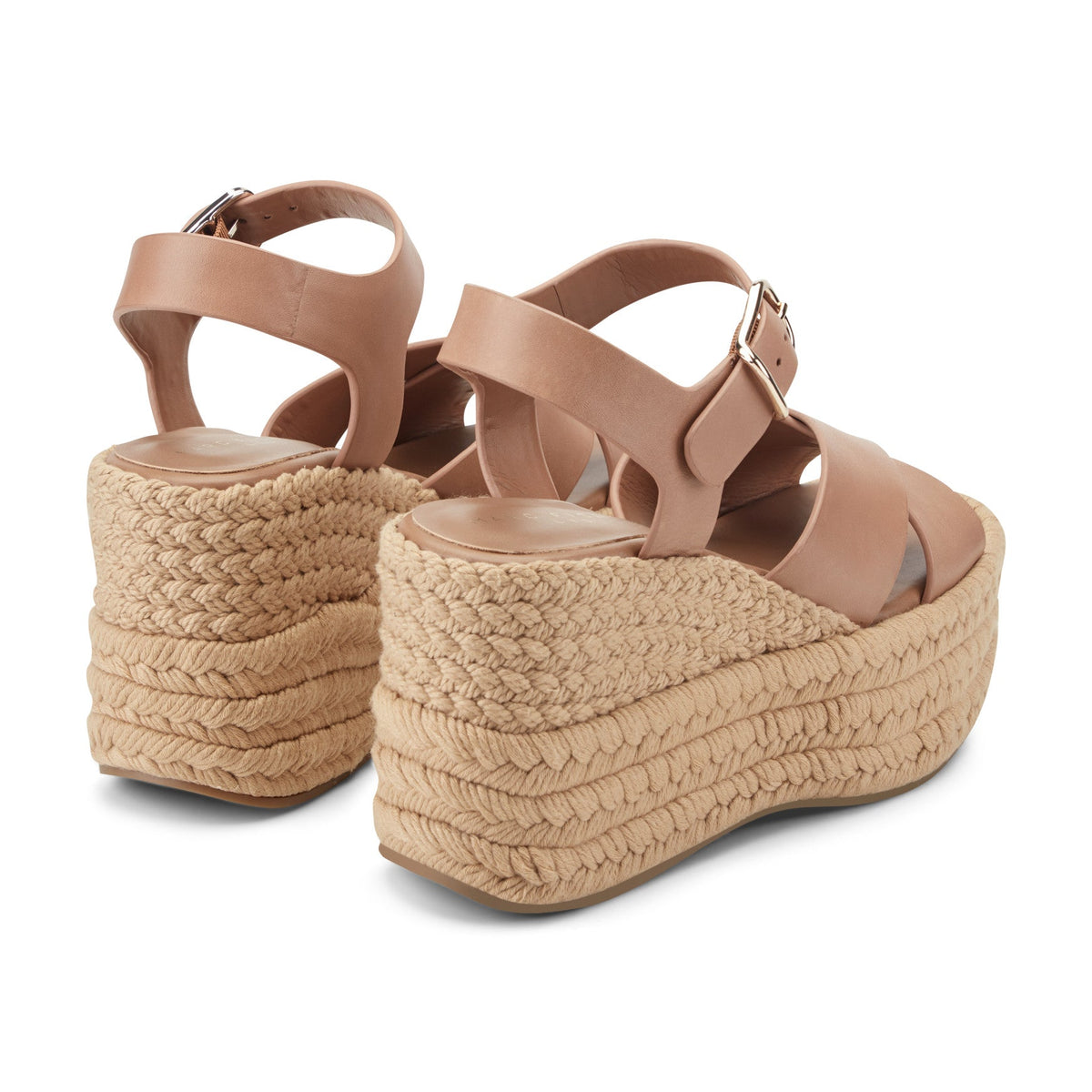 Pasion Espadrille Wedge Sandal - Brown Leather | Marc Fisher