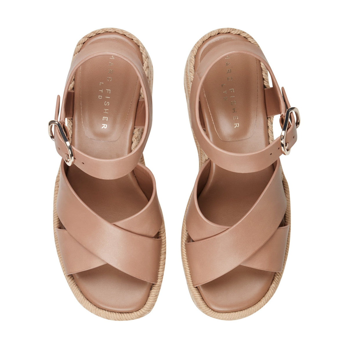 Pasion Espadrille Wedge Sandal - Brown Leather | Marc Fisher