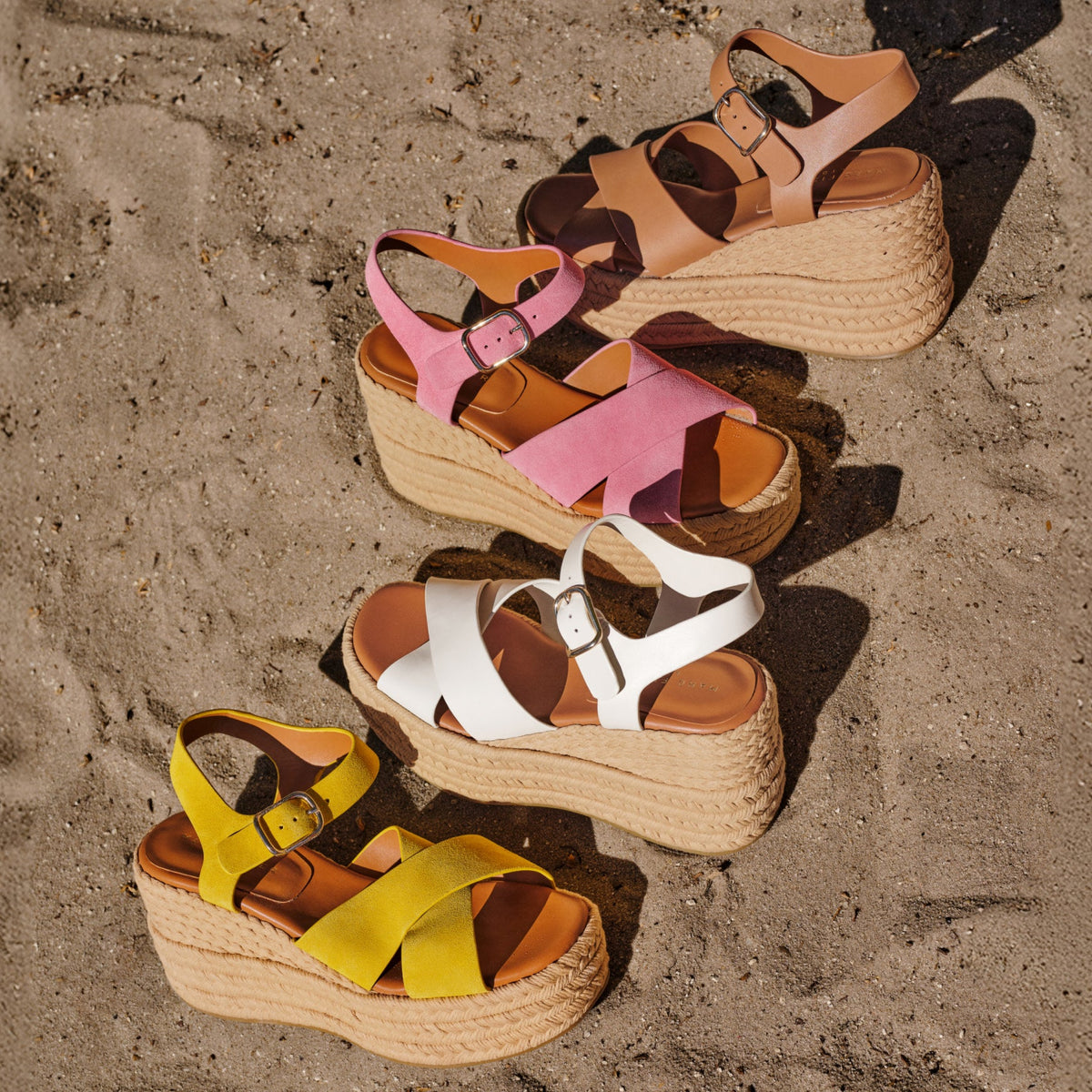 Pasion Espadrille Wedge Sandal - Brown Leather | Marc Fisher