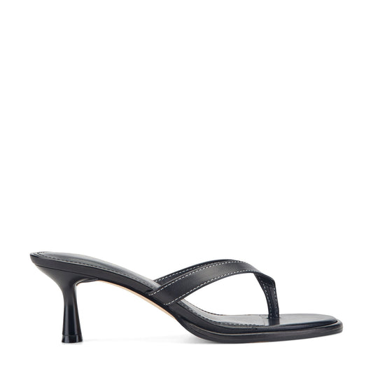 Antonia Leather Thong Sandal - Black Leather | Marc Fisher