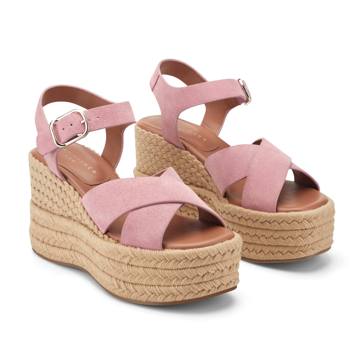 Pasion Espadrille Wedge Sandal - Pink Suede | Marc Fisher