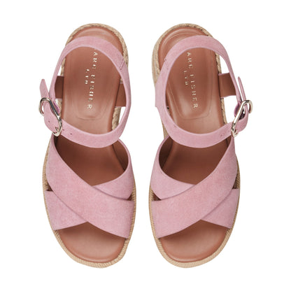 Pasion Espadrille Wedge Sandal - Pink Suede | Marc Fisher