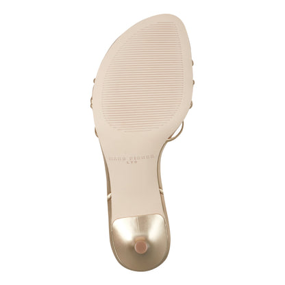 Gineva Leather Ankle Wrap Sandal - Gold Leather | Marc Fisher