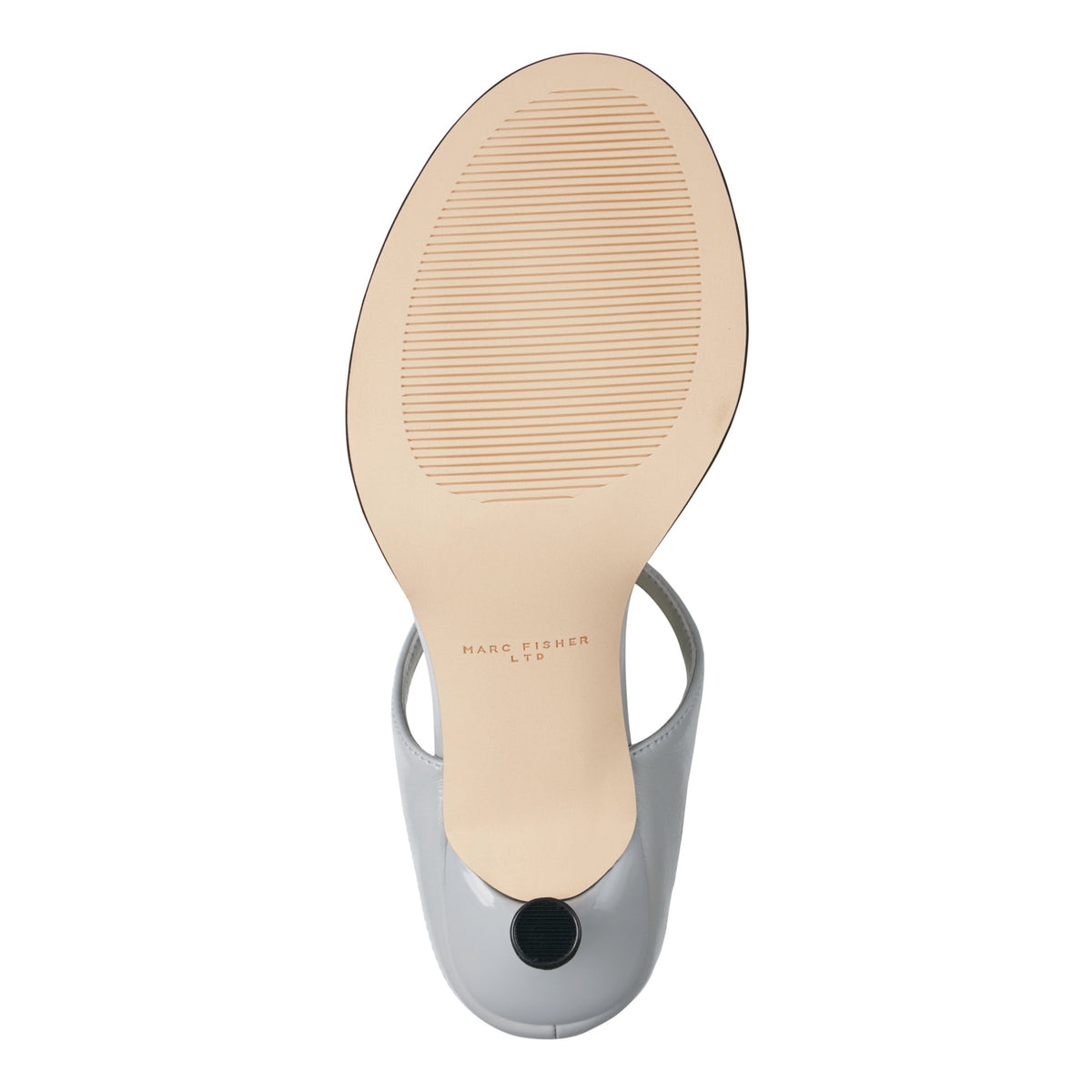 Alonde Leather Heeled Slide Sandal - Light Grey Leather | Marc Fisher