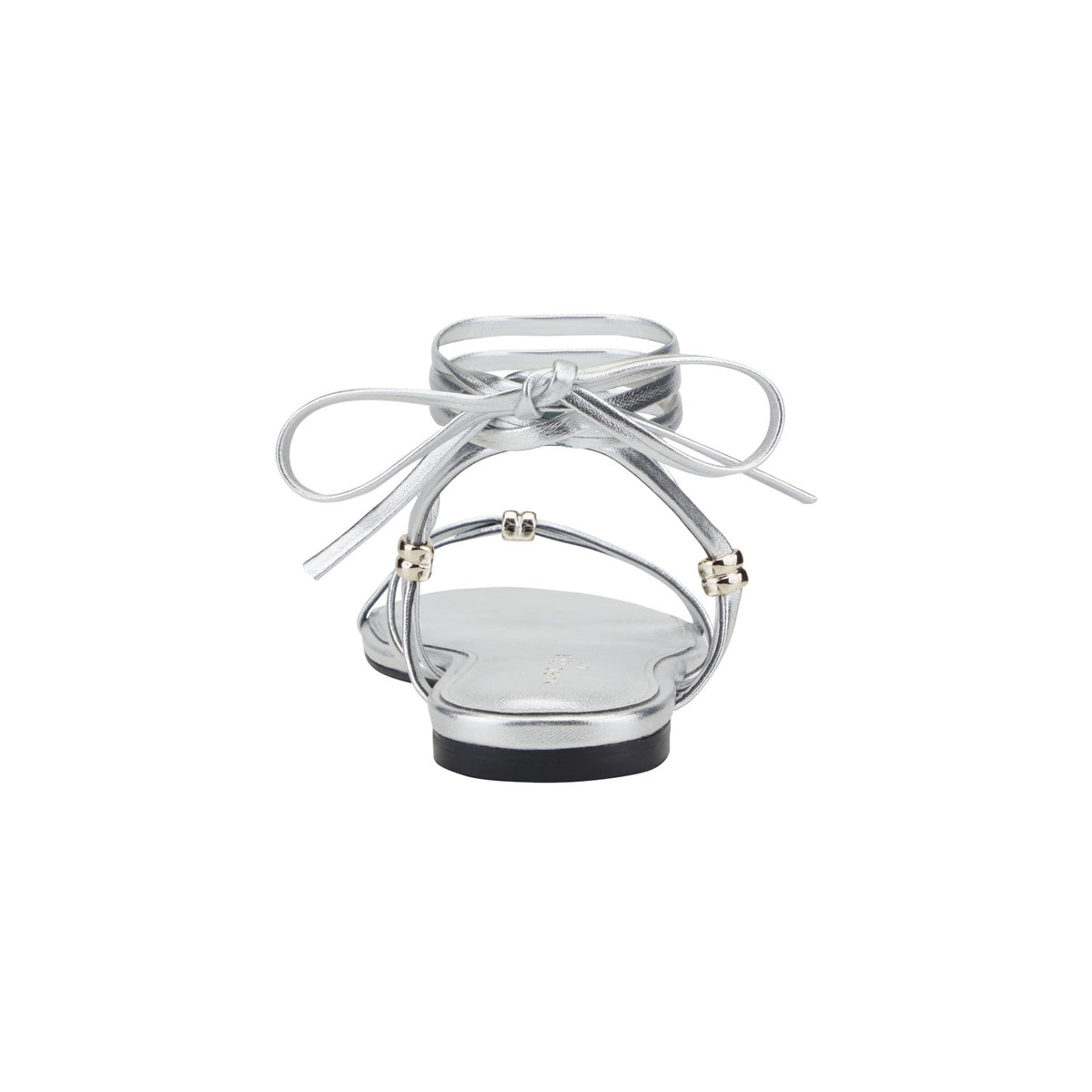 Este Ankle Wrap Leather Sandal - Silver Leather | Marc Fisher