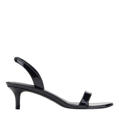Salla Slingback Kitten Heel Sandal - Black Patent | Marc Fisher