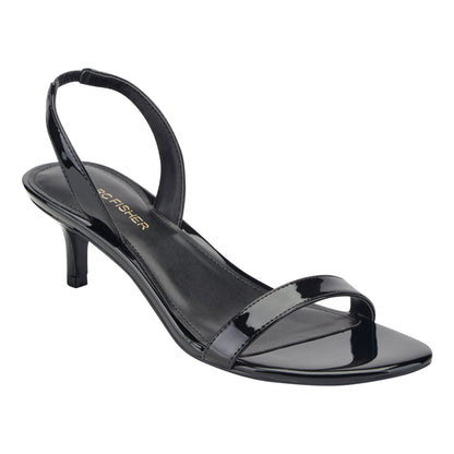 Salla Slingback Kitten Heel Sandal - Black Patent | Marc Fisher