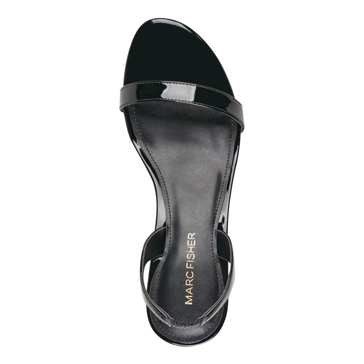 Salla Slingback Kitten Heel Sandal - Black Patent | Marc Fisher