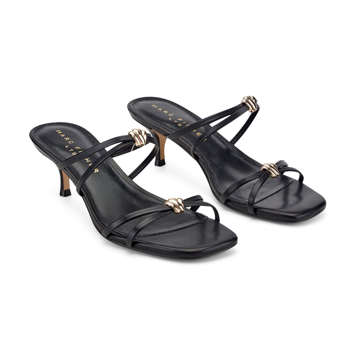 Baizel Leather Mule Sandal - Black Leather | Marc Fisher