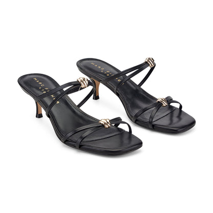 Baizel Leather Mule Sandal - Black Leather | Marc Fisher