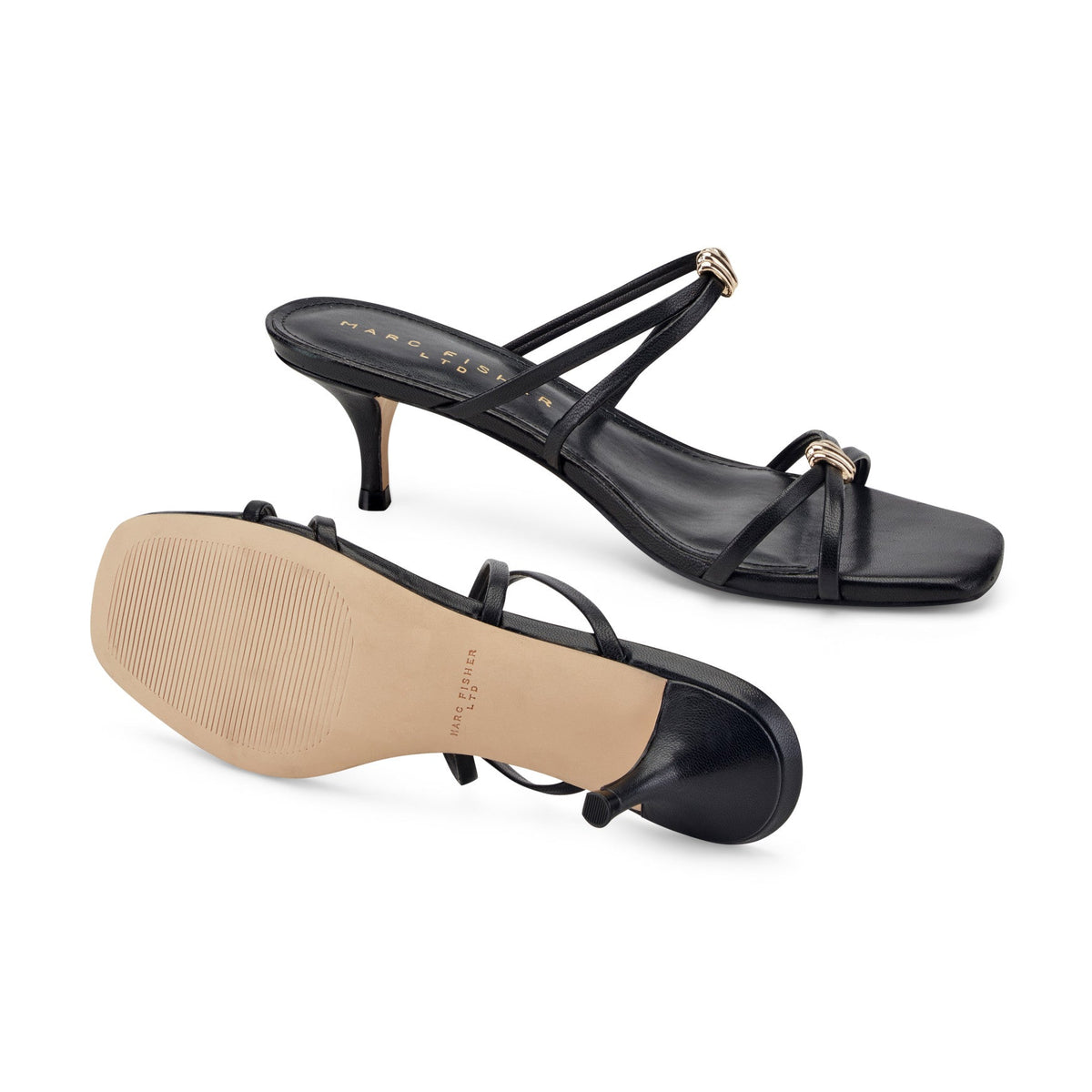 Baizel Leather Mule Sandal - Black Leather | Marc Fisher