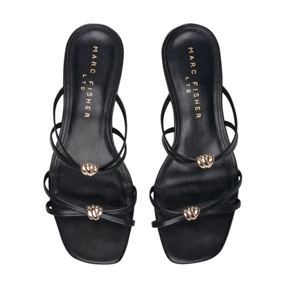 Baizel Leather Mule Sandal - Black Leather | Marc Fisher