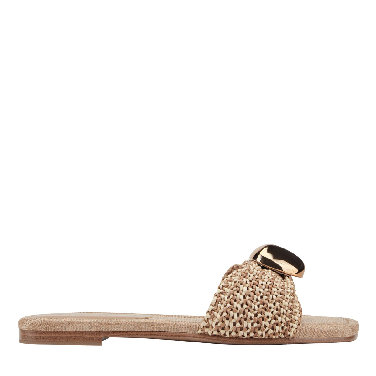 Nalena Flat Slide Sandal - Natural Multi | Marc Fisher