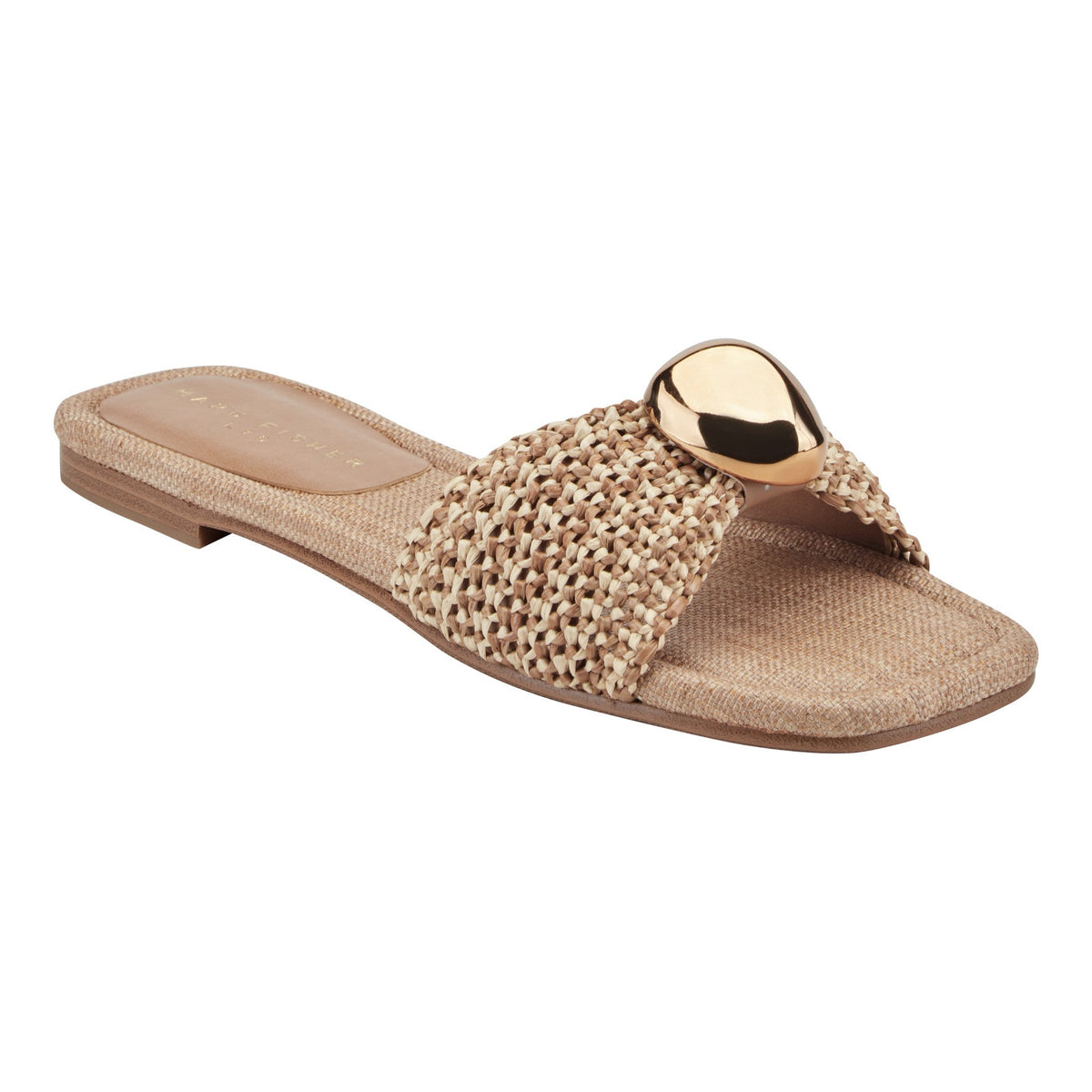 Nalena Flat Slide Sandal - Natural Multi | Marc Fisher