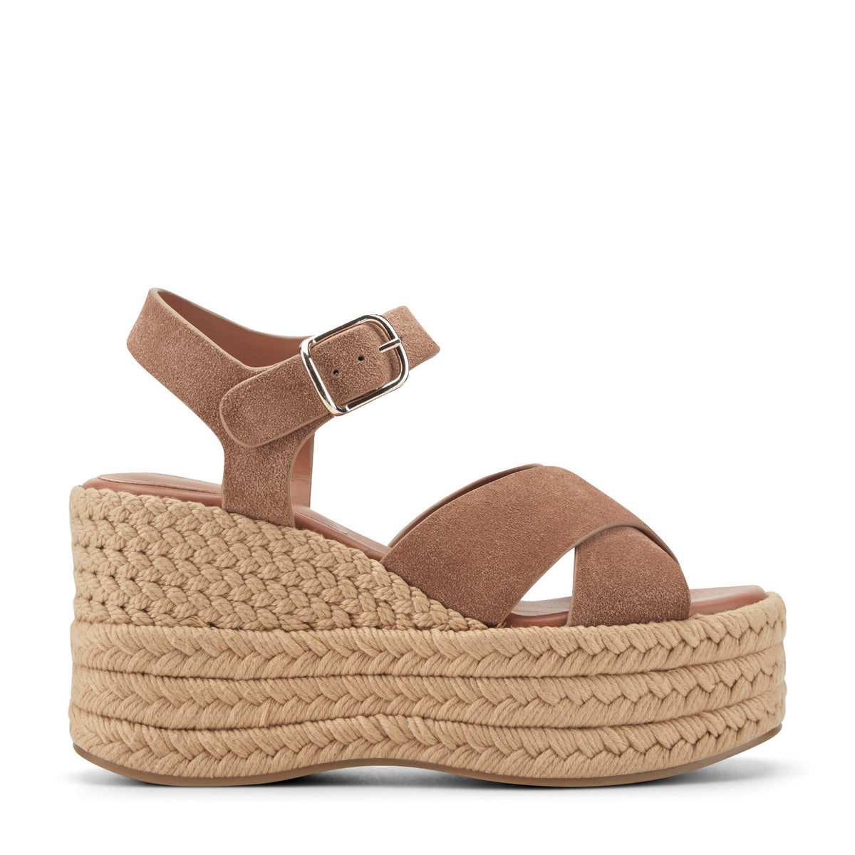 Pasion Espadrille Wedge Sandal - Brown Suede | Marc Fisher
