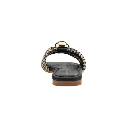 Nalena Flat Slide Sandal - Black Multi | Marc Fisher