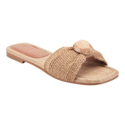 Nalena Flat Slide Sandal - Natural | Marc Fisher
