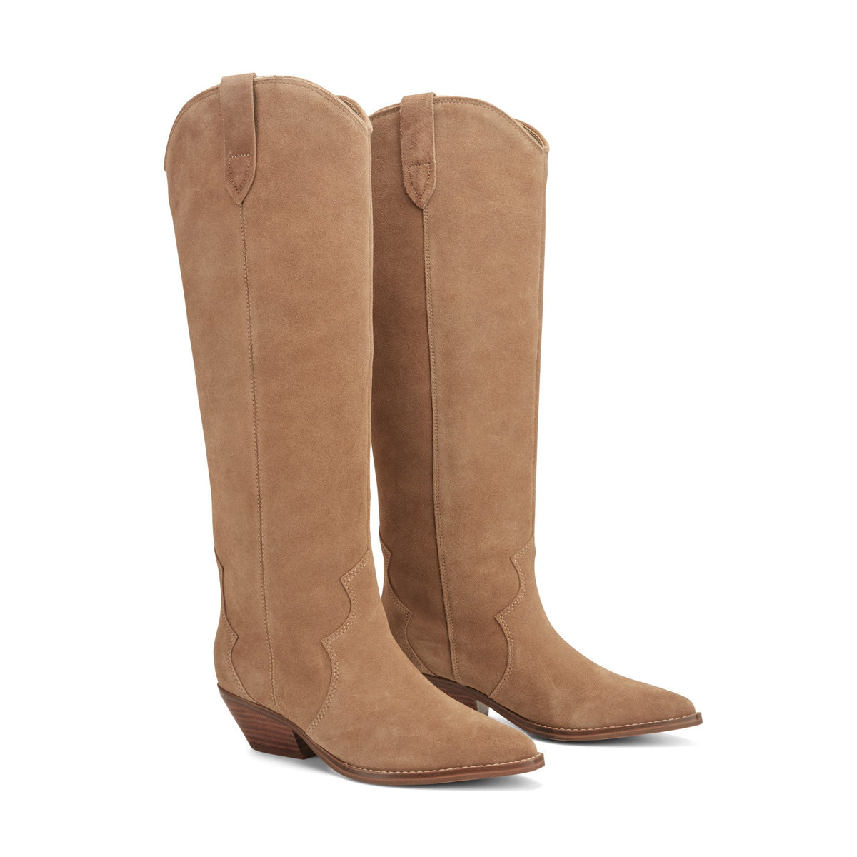 Ander Leather Western Boot - Medium Natural Suede | Marc Fisher