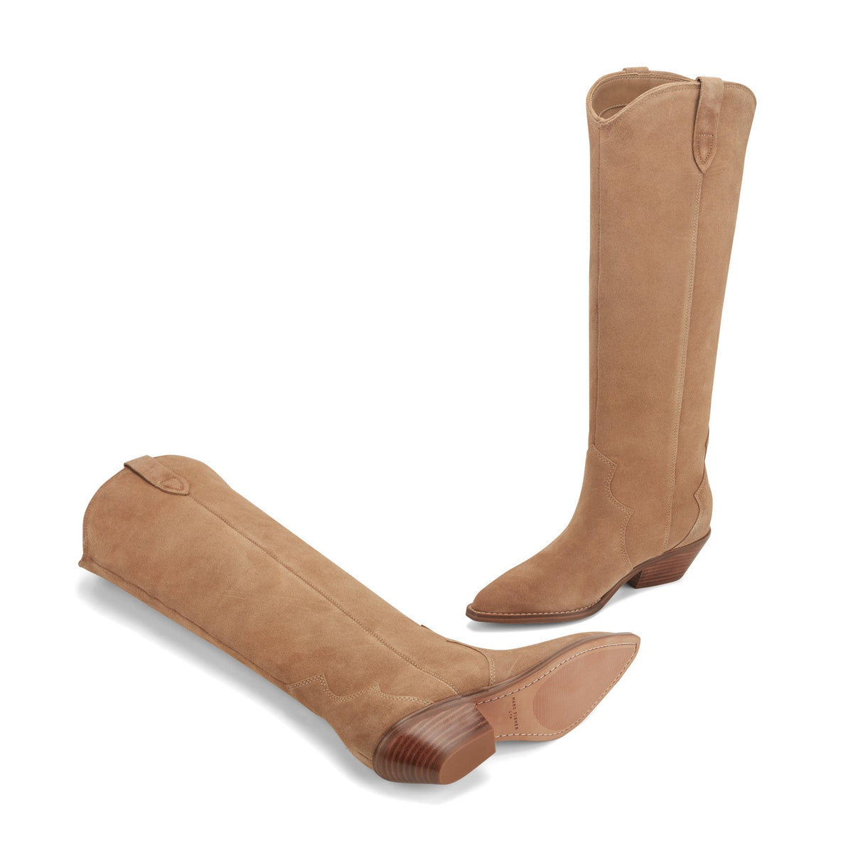 Ander Leather Western Boot - Medium Natural Suede | Marc Fisher