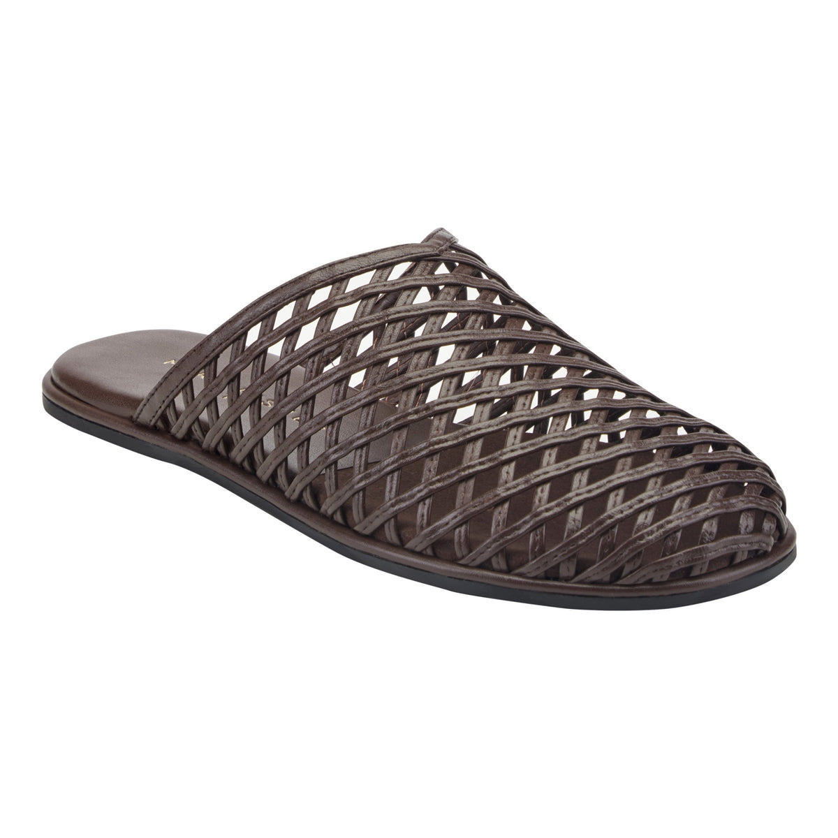 Lynzi Woven Leather Mule - Dark Brown Leather | Marc Fisher