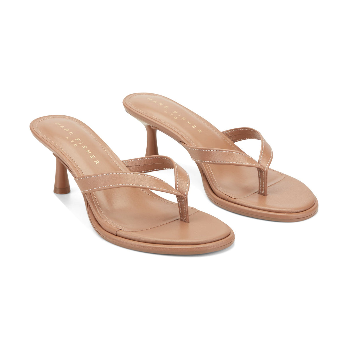 Antonia Leather Thong Sandal - Natural Leather | Marc Fisher